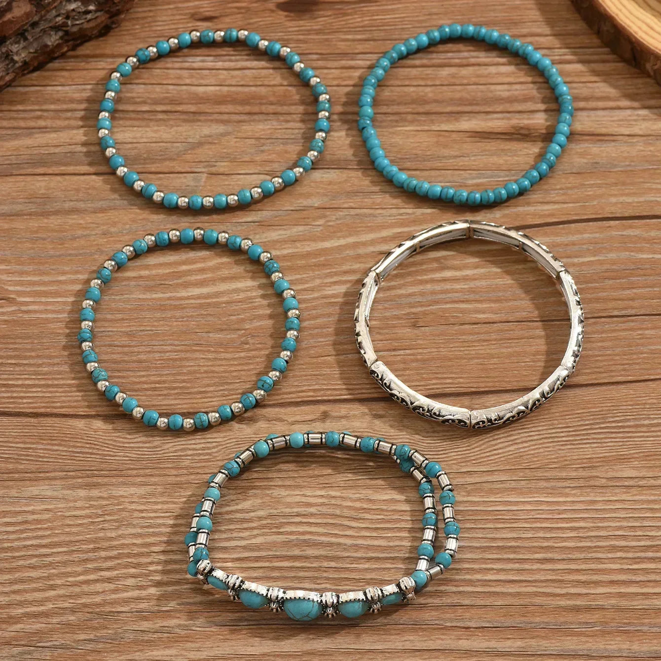 Maëlys | Pulsera elegante de varias vueltas en turquesa