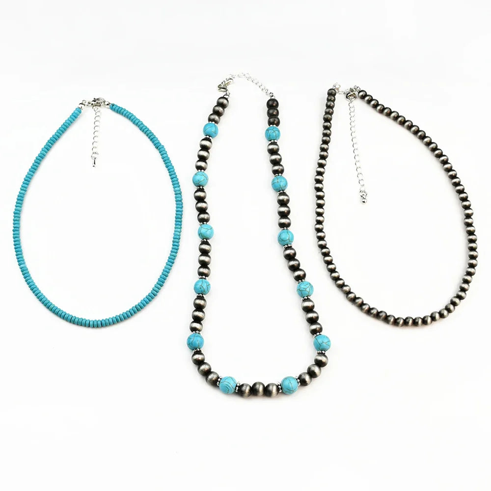 Elowen | Conjunto de 3 collares en capas de turquesa