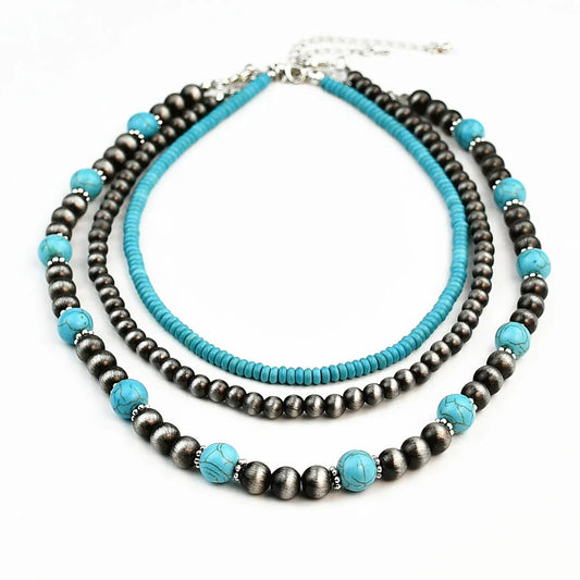 Elowen | Conjunto de 3 collares en capas de turquesa