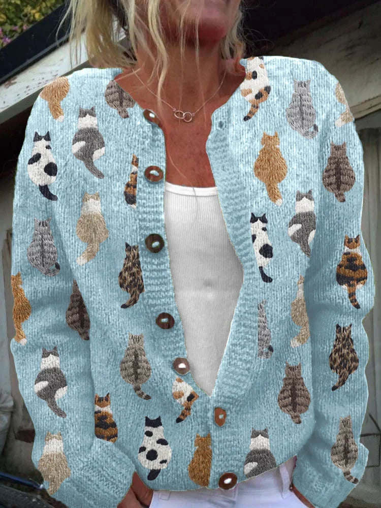 Charlotte™ | Cárdigan con estampado de gatitos