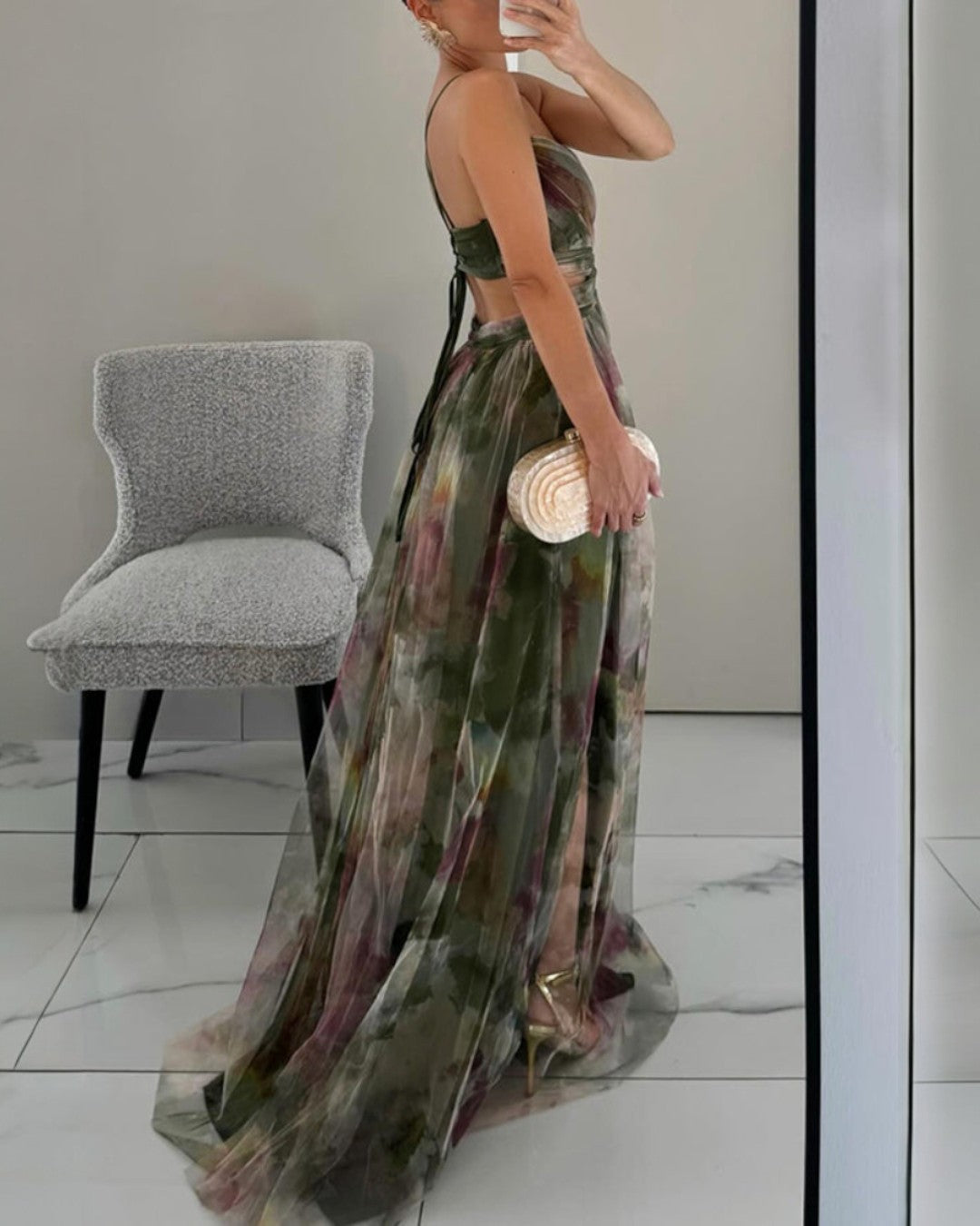 La Fiora™ | Vestido largo con estampado floral elegante