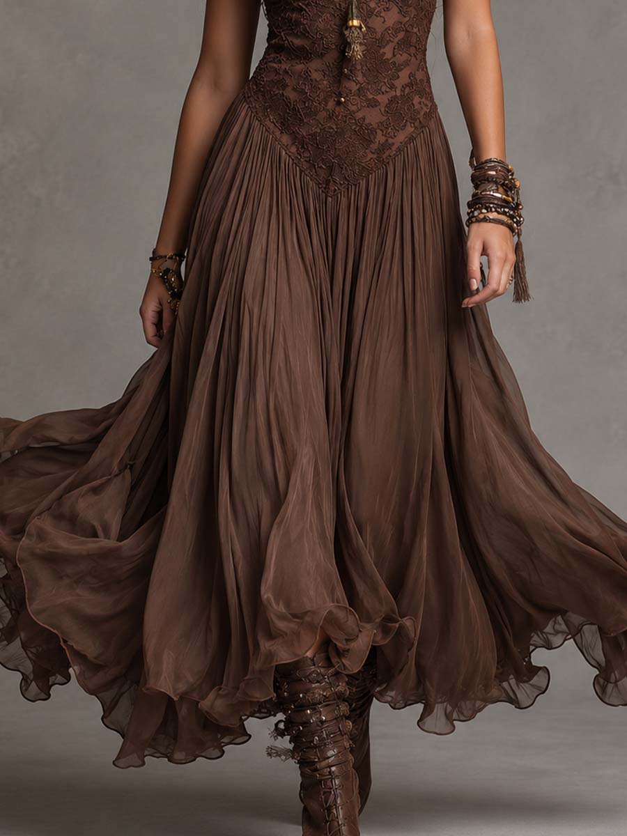 Olivia | Vestido largo tipo corsé de encaje para mujer
