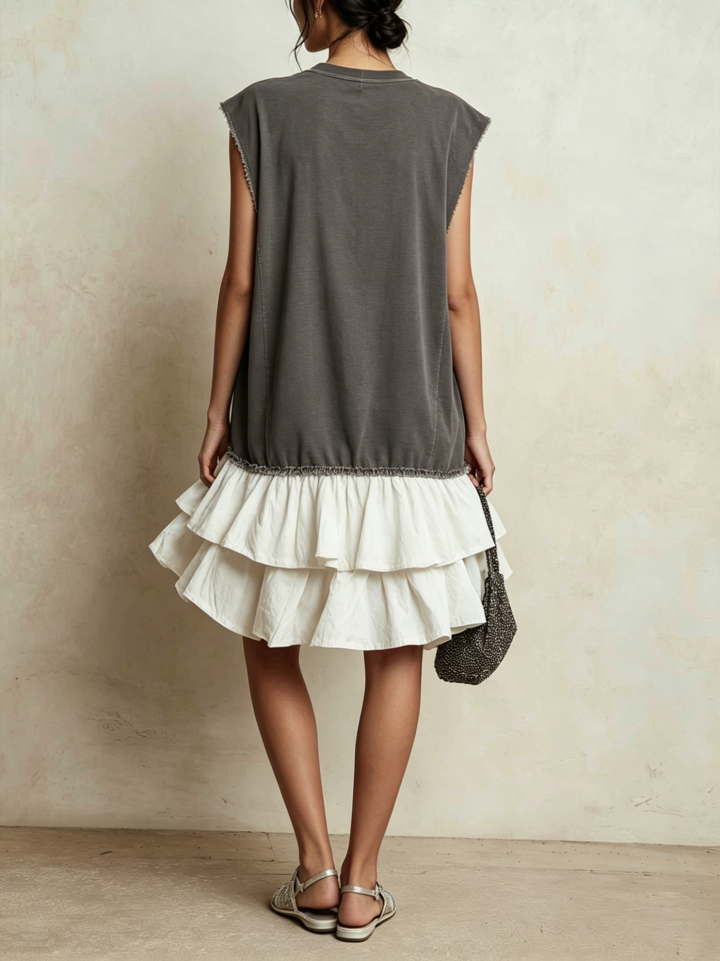 Ilaria | Vestido informal con bloques de color, corte holgado, ideal para las vacaciones