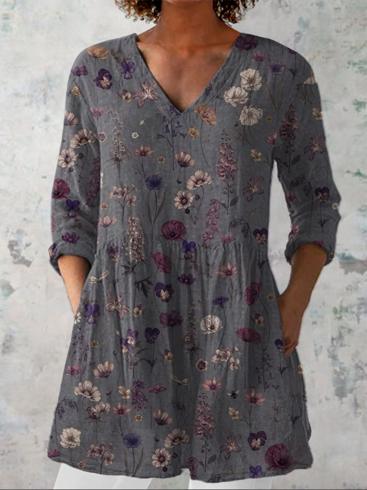 Audrey | Blusa larga con cuello en V