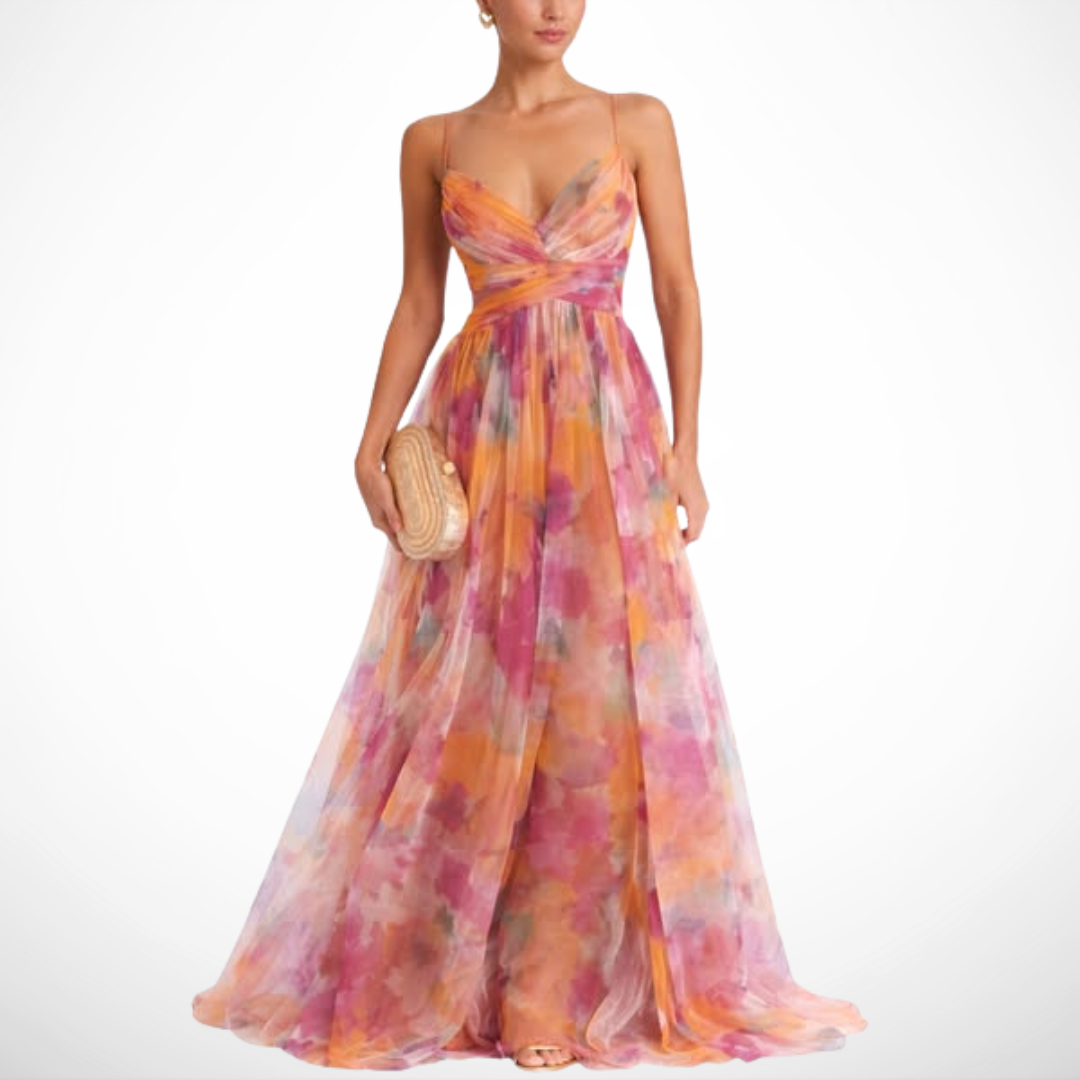 La Fiora™ | Vestido largo con estampado floral elegante