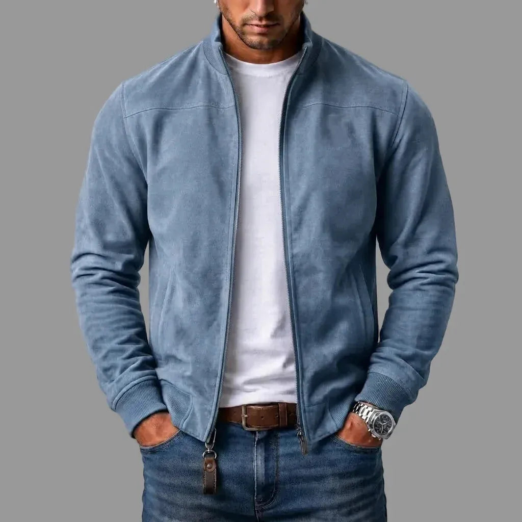 VALEUNE Suede Bomber Jacket