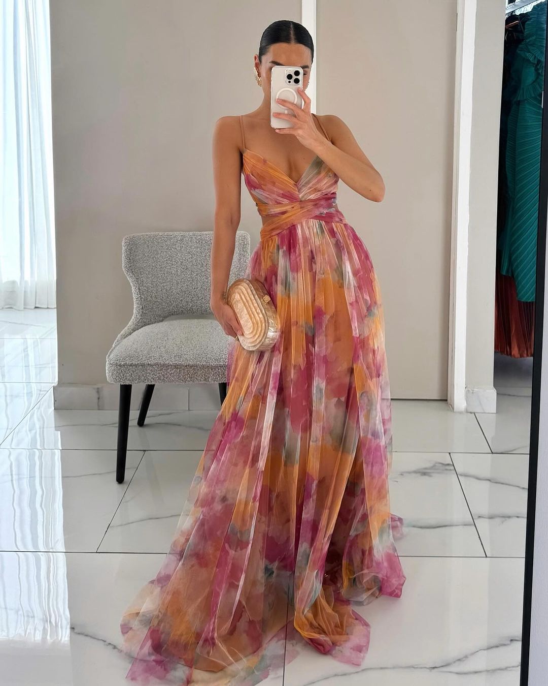 La Fiora™ | Vestido largo con estampado floral elegante