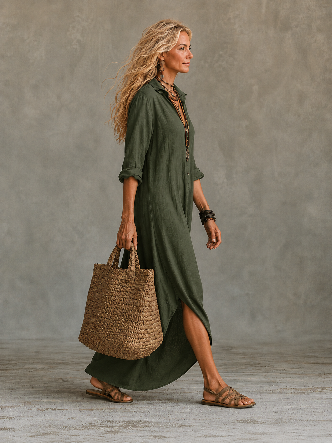 Vivienne | Vestido largo con botones para mujer