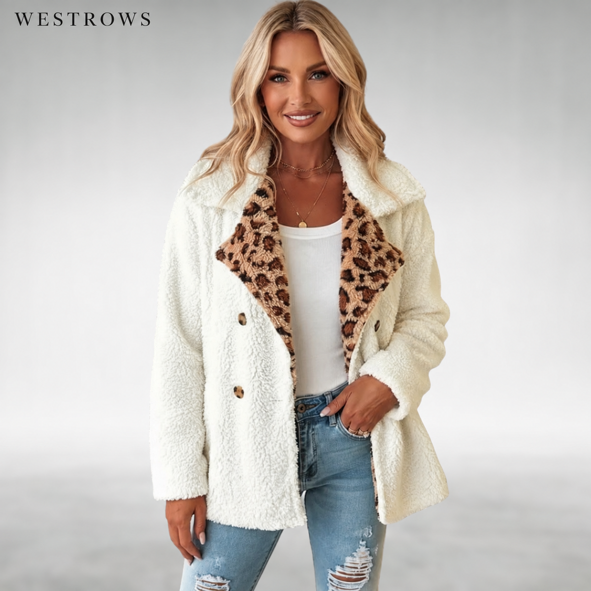 Lori Cozy Leopard Teddy Coat