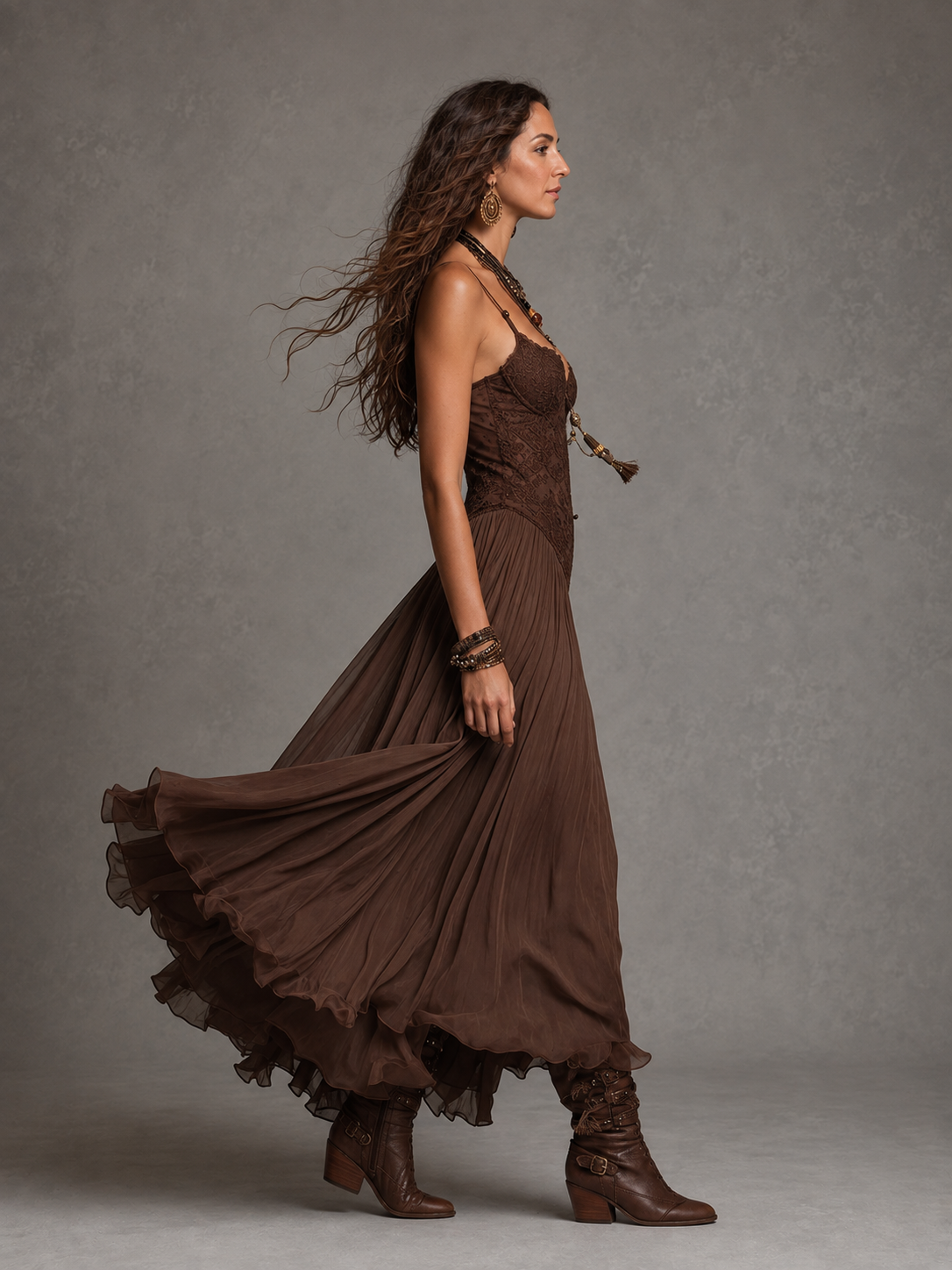 Olivia | Vestido largo tipo corsé de encaje para mujer