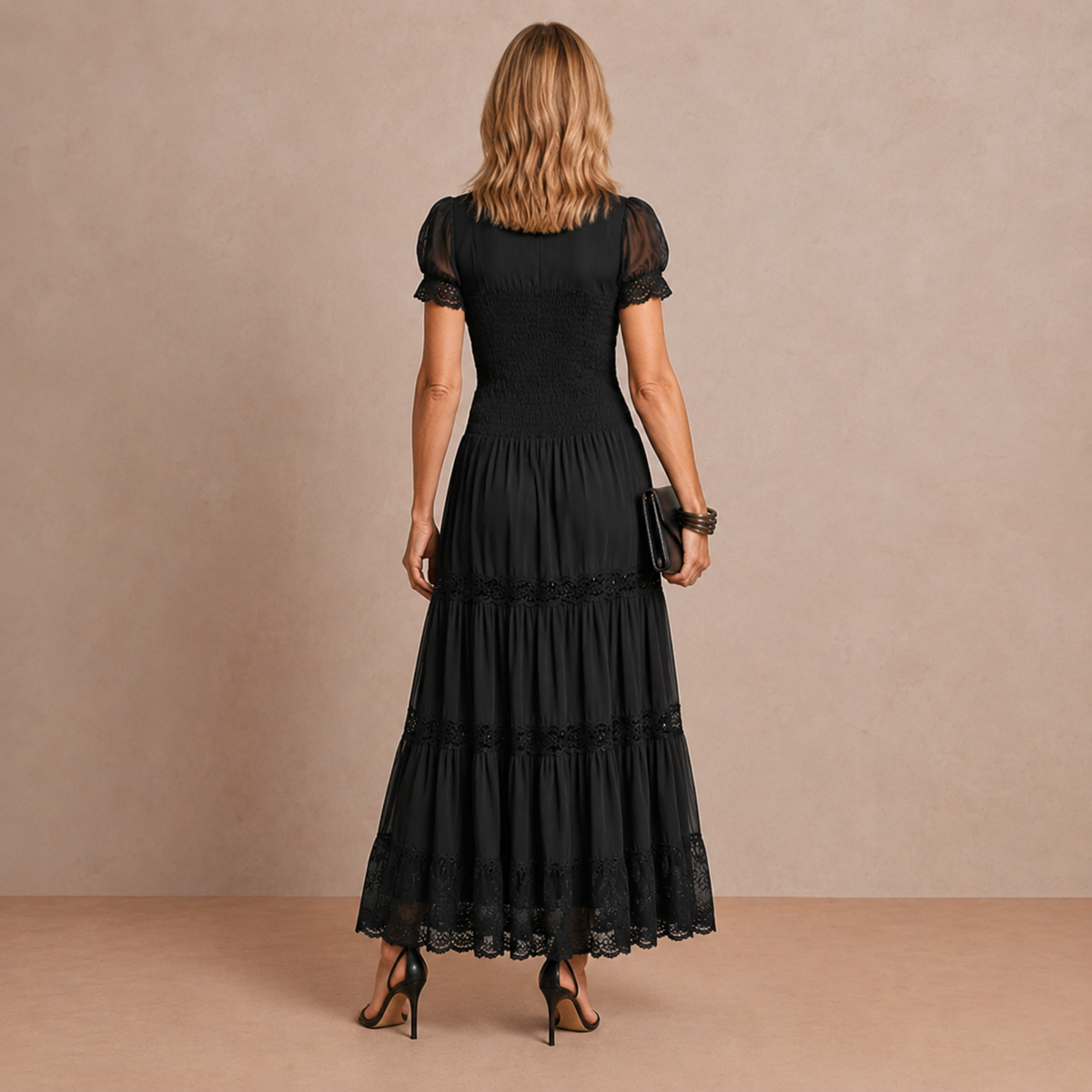 Sophia | Vestido largo de encaje transparente para mujer