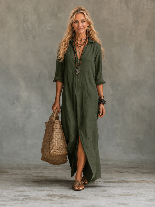 Vivienne | Vestido largo con botones para mujer