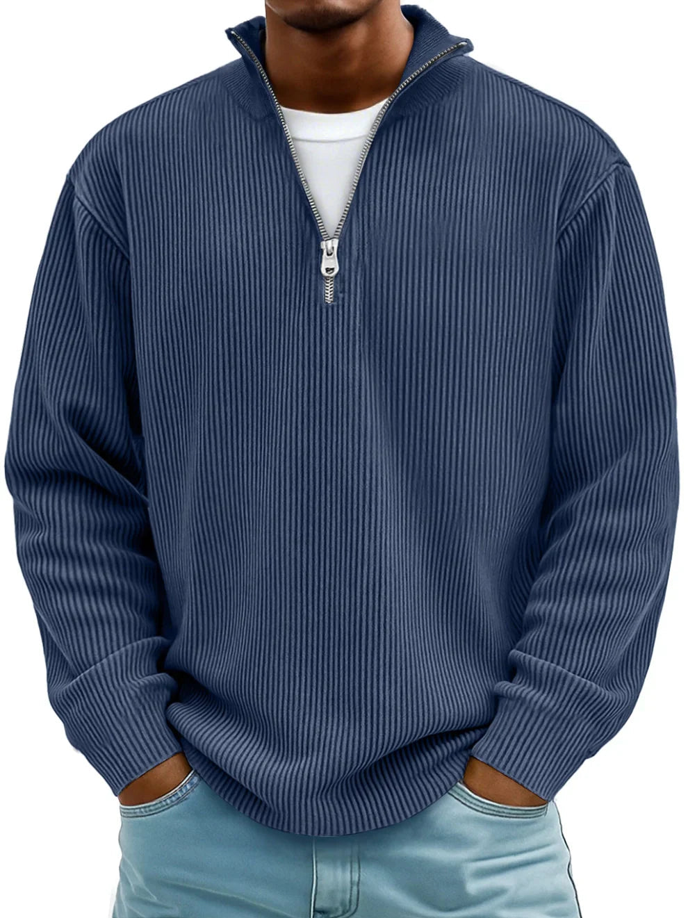 Owen | Corduroy Zip Up Sweater