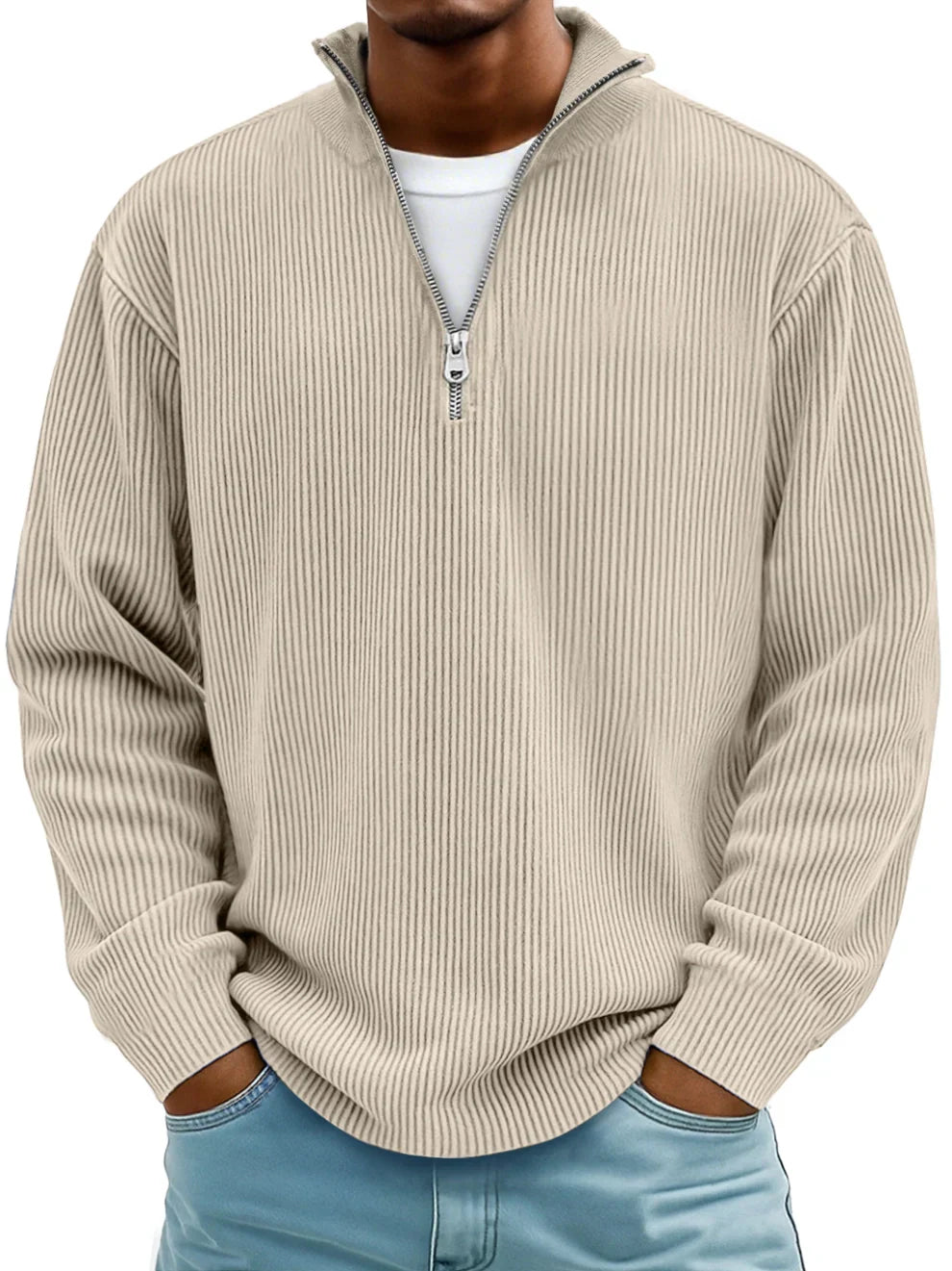 Owen | Corduroy Zip Up Sweater