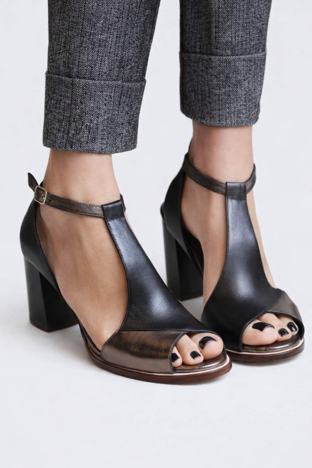 Lorenza | Sandalias con tacón geométrico