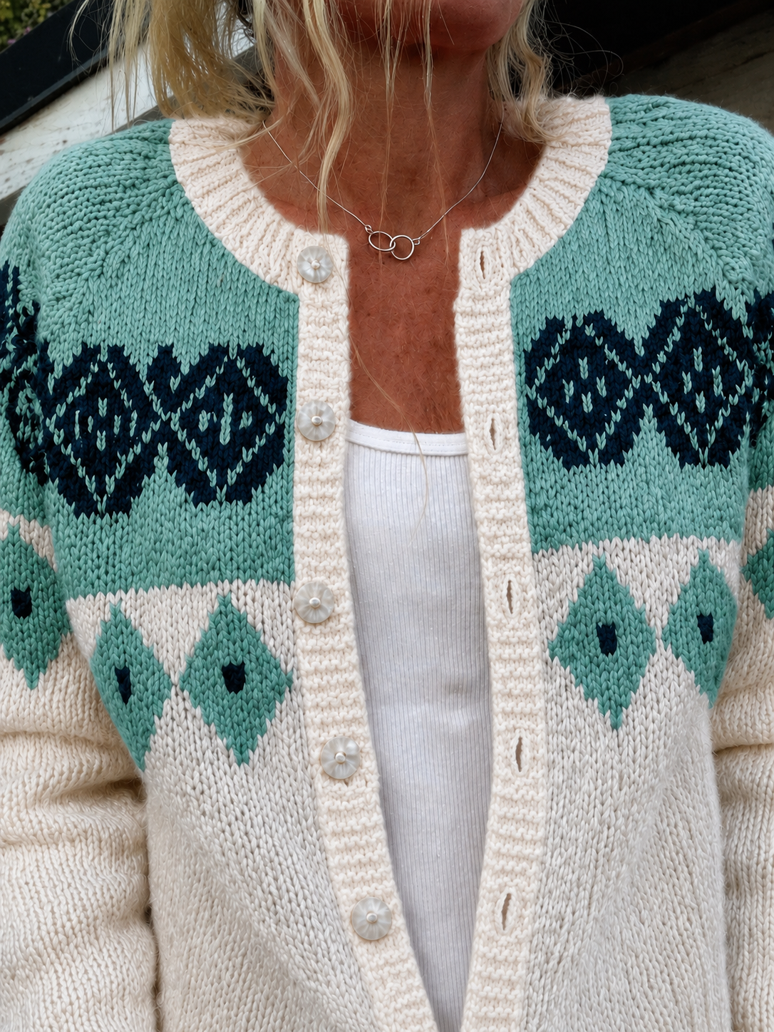 Tiverly™ | Cárdigan de punto con motivos geométricos vintage