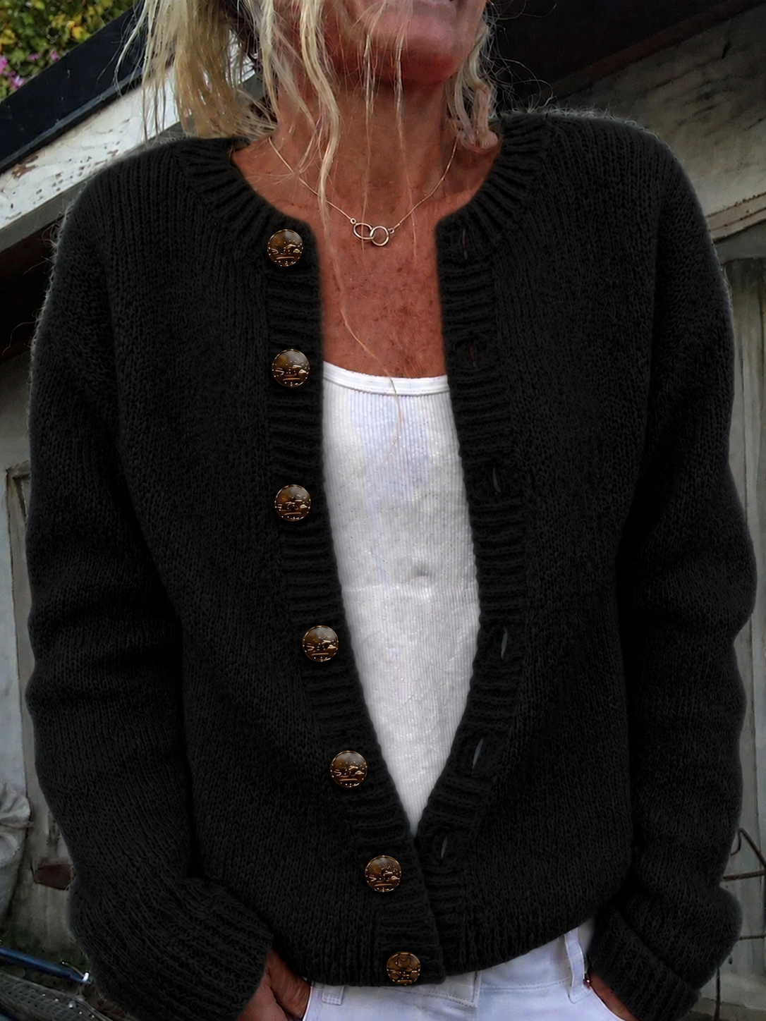 Foxfield™ | Cárdigan de punto vintage para mujer