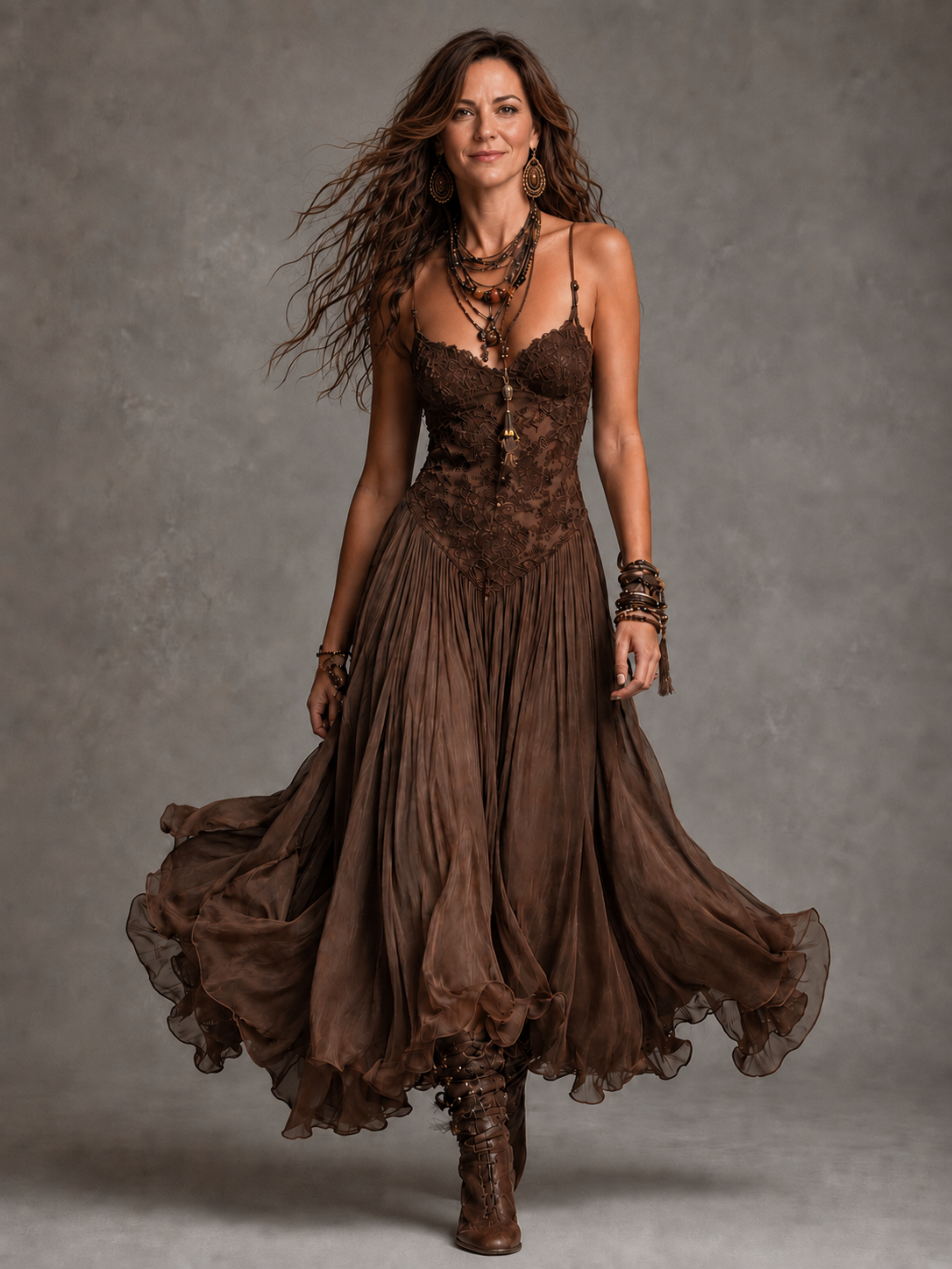Olivia | Vestido largo tipo corsé de encaje para mujer