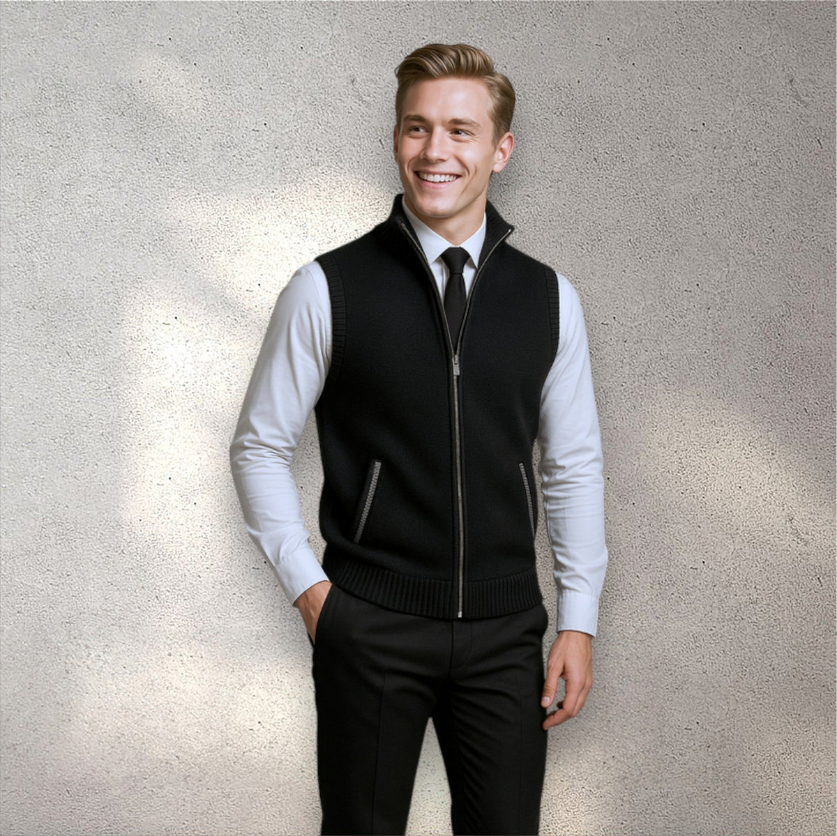 Levi | Full-Zip Knit Vest