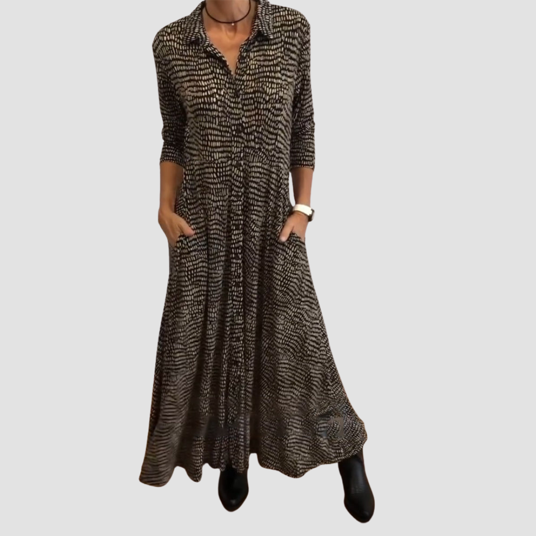 Marvella™ | Flowing Shirt Maxi Dress