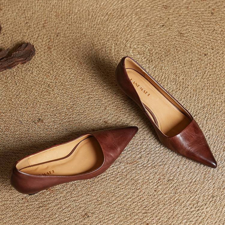 Anok Tacones Altos de Cuero Auténtico