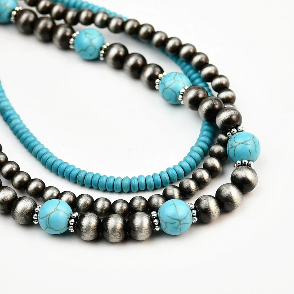 Elowen | Conjunto de 3 collares en capas de turquesa