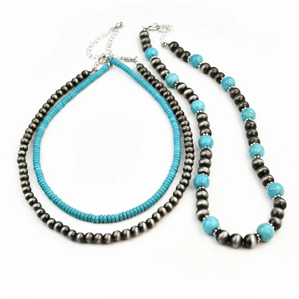Elowen | Conjunto de 3 collares en capas de turquesa