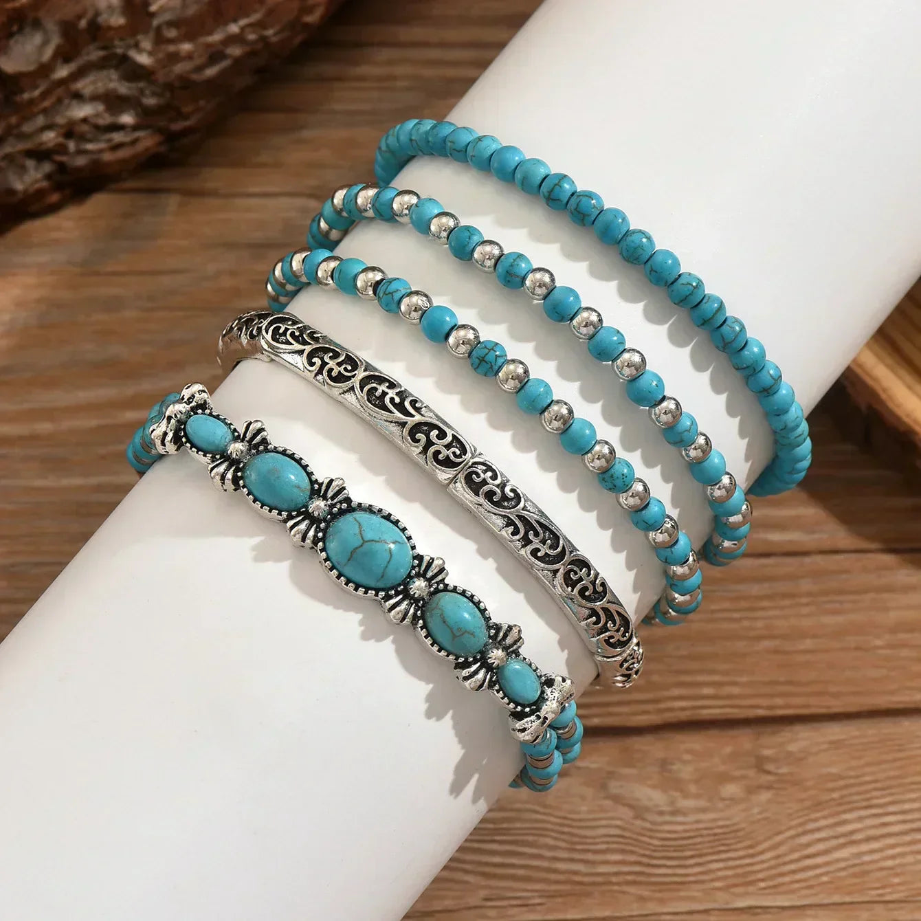Maëlys | Pulsera elegante de varias vueltas en turquesa