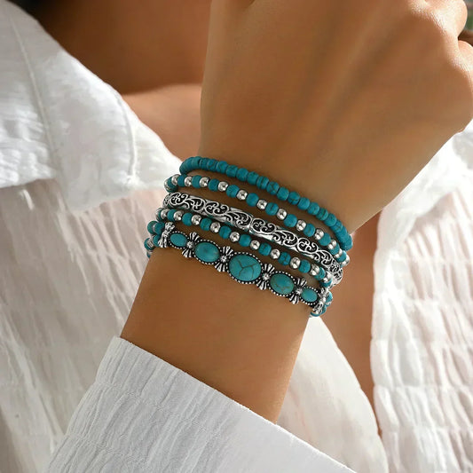 Maëlys | Pulsera elegante de varias vueltas en turquesa
