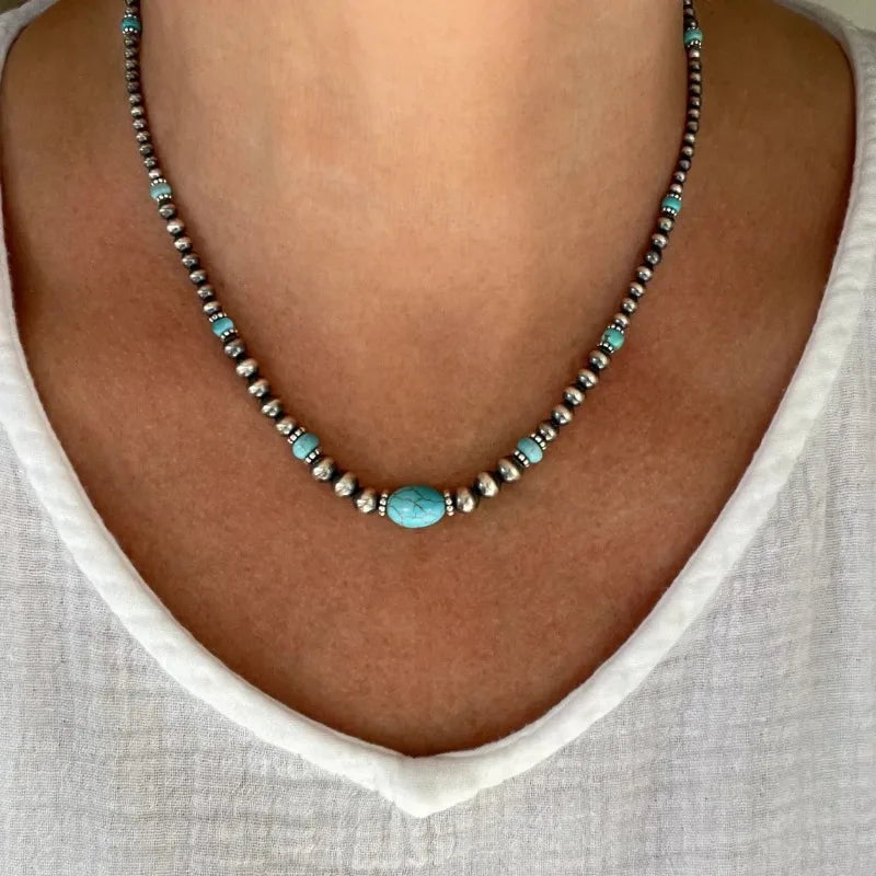 Freya | Collar vintage de turquesa + Pendientes de regalo