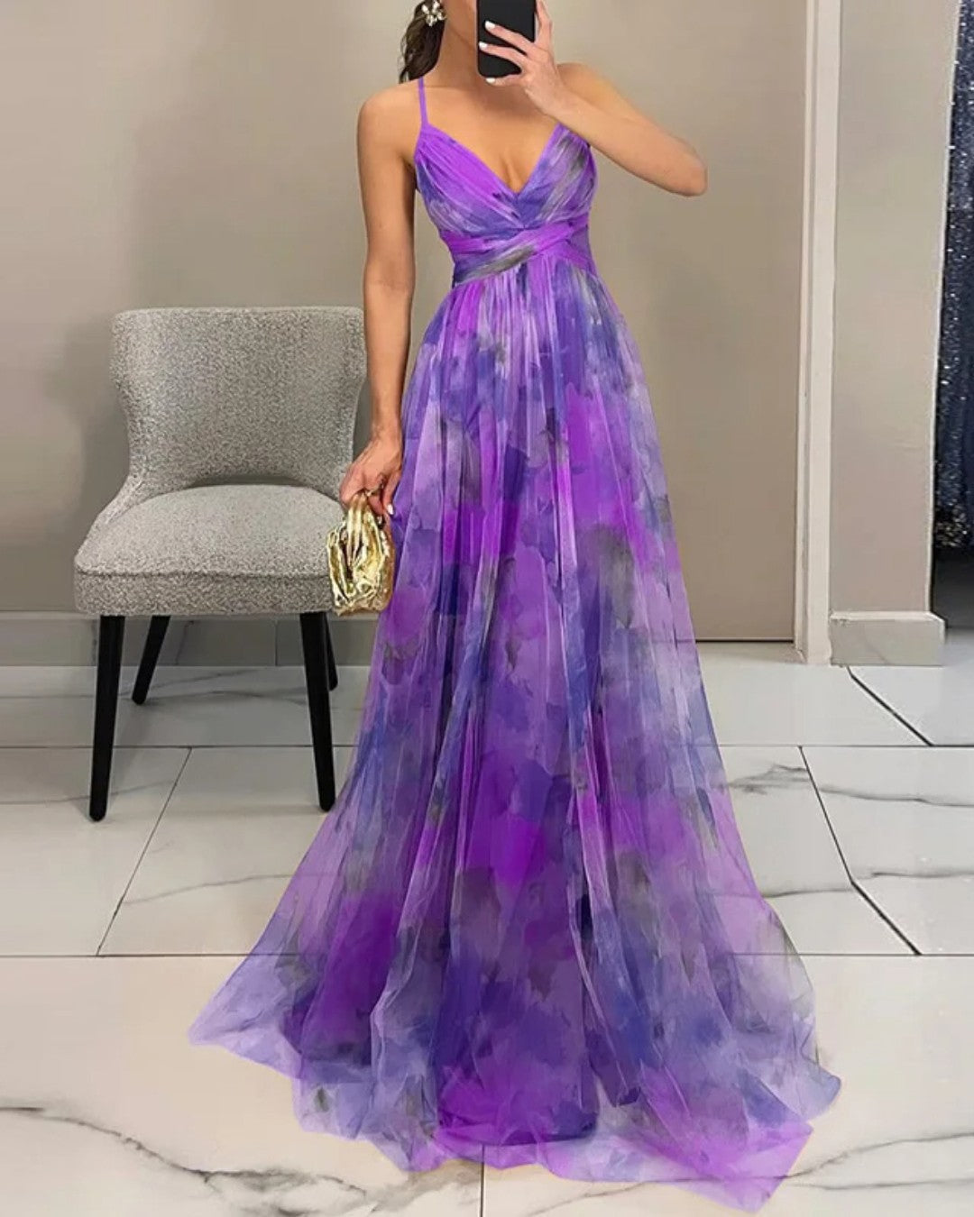 La Fiora™ | Vestido largo con estampado floral elegante