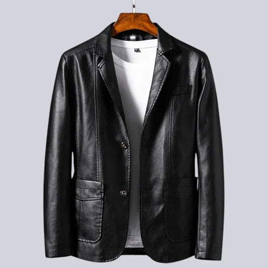 Men's Lightweight Leather Jacket with Cotton Lining