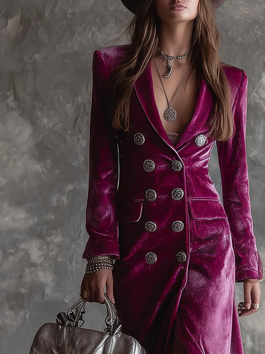 Seraphine™ | Velvet Blazer Maxi Dress