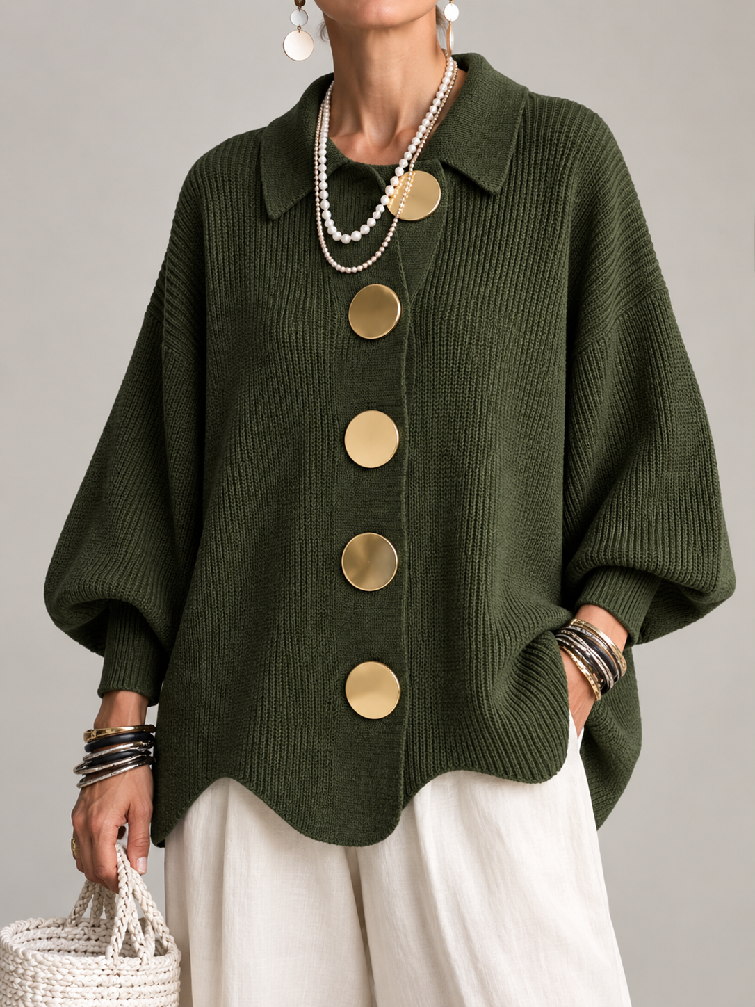 Ardelle™ | Oversized Cardigan with Collar