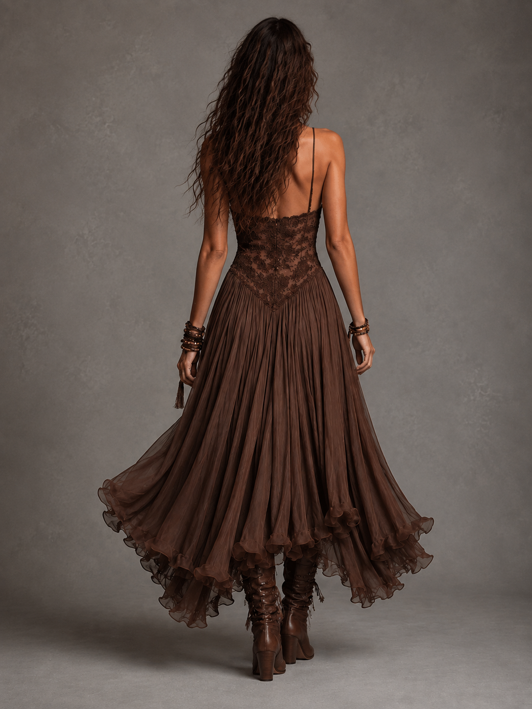 Olivia | Vestido largo tipo corsé de encaje para mujer