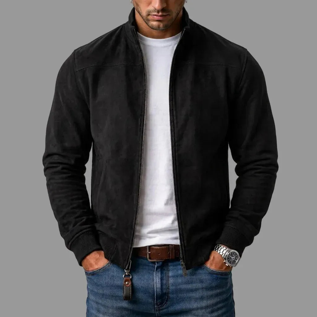 VALEUNE Suede Bomber Jacket