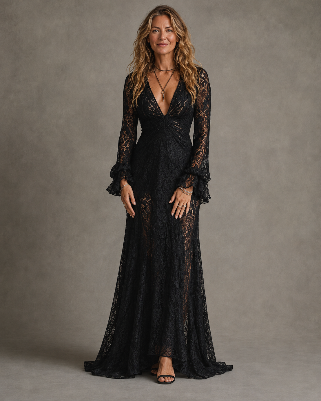 Charlotte | Vestido largo de mujer con escote en V pronunciado