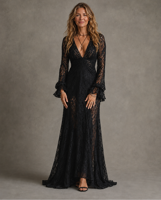 Charlotte | Vestido largo de mujer con escote en V pronunciado