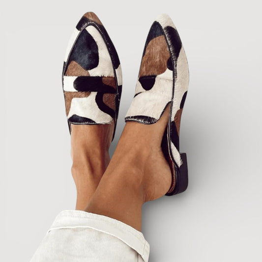 María | Mocasines de mujer con estampado de vaca