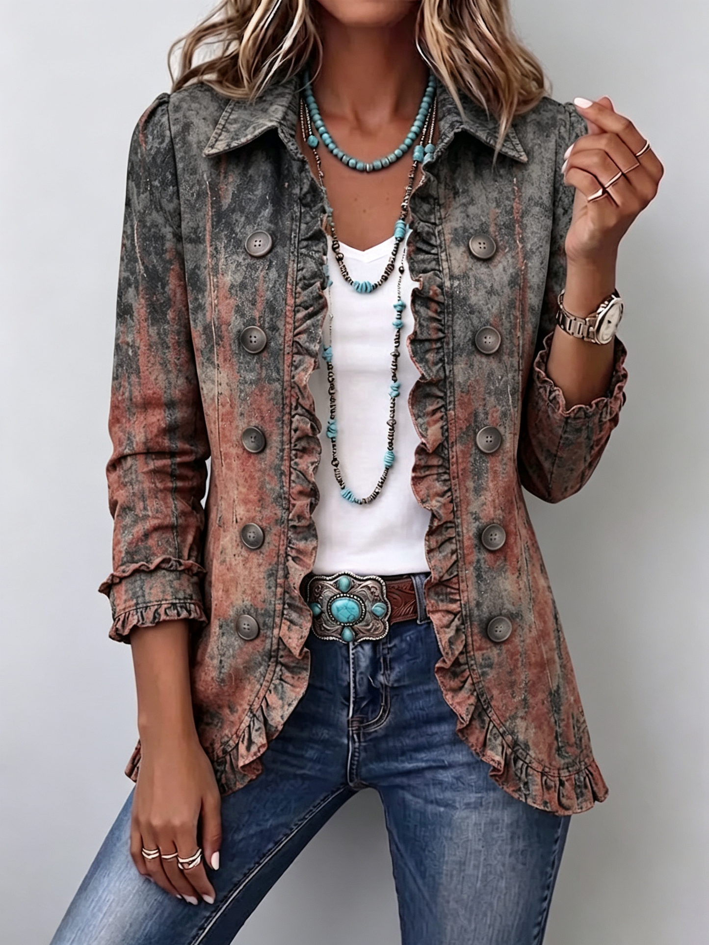 Benita | Chaqueta con efecto degradado y textura