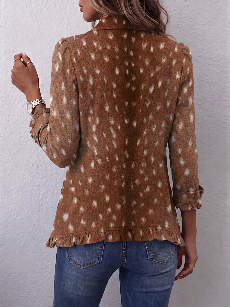 Nicolasa | Chaqueta marrón con estampado animal
