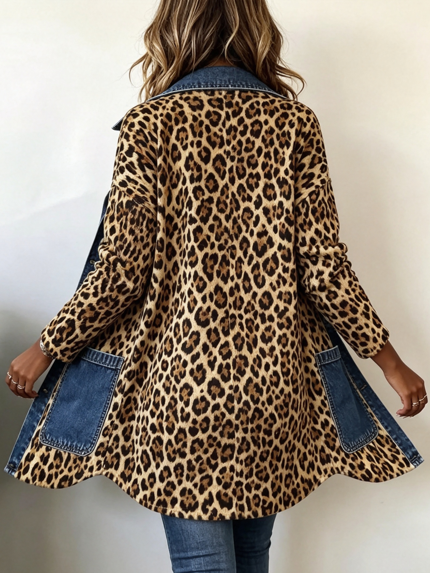 Lorena | Chaqueta vaquera con estampado de leopardo