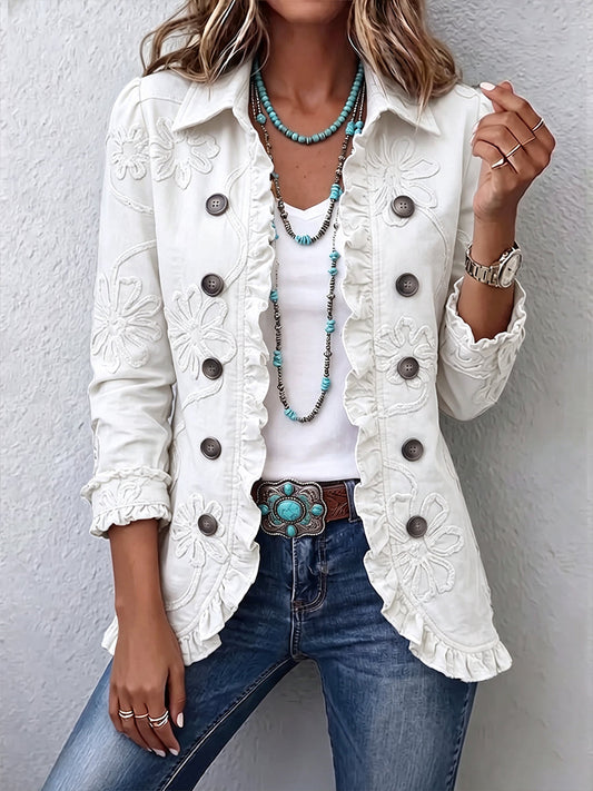 Marisol | Chaqueta bordada color marfil