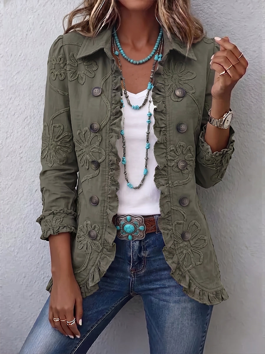 Sienna | Ruffle and Button Jacket