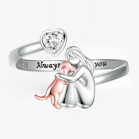 Anne™ – Heartfelt Dog Icon Ring (Rose)
